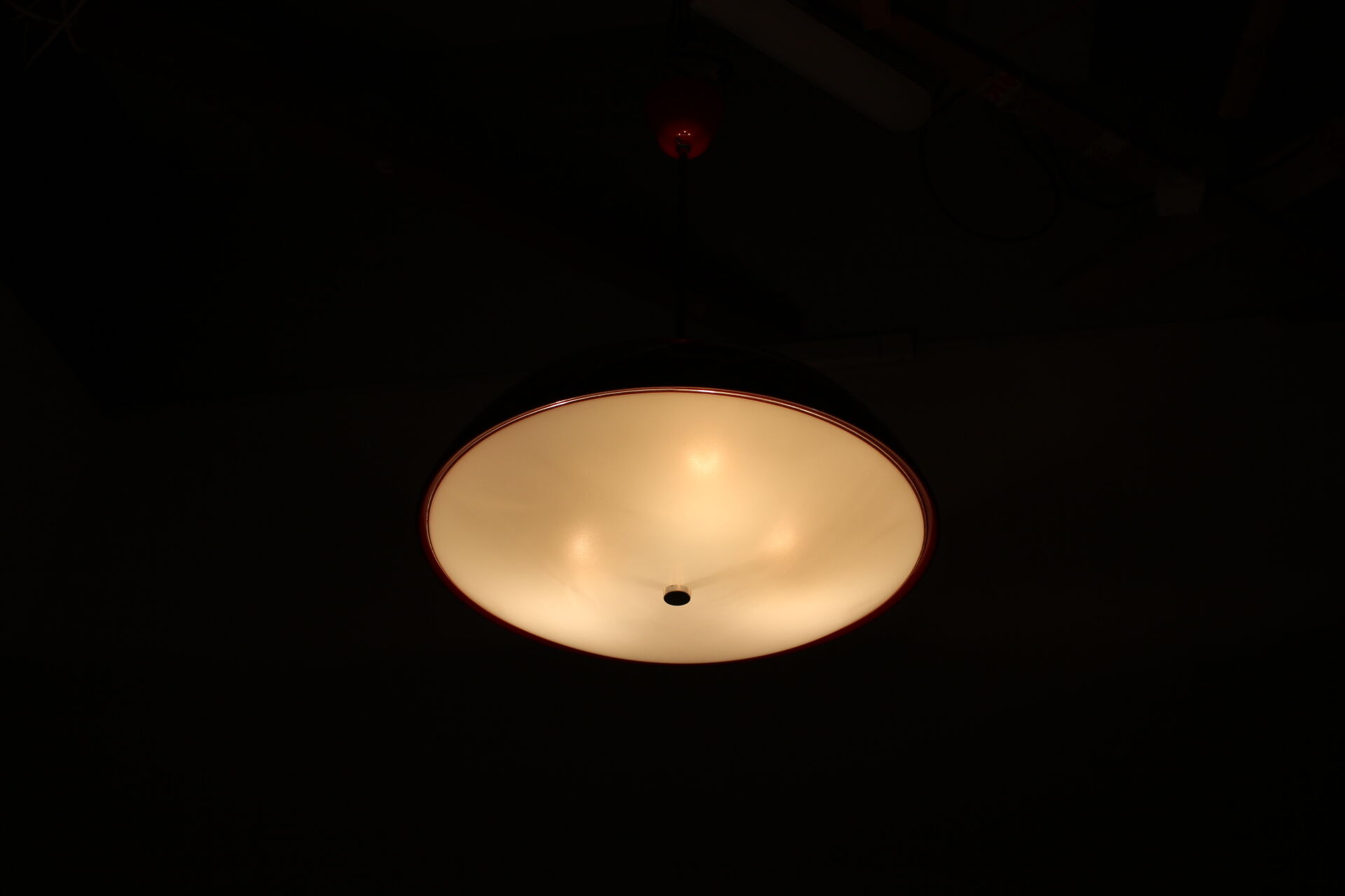 Mid-century red chandelier, Napako, 1970