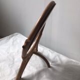 Vintage rattan mirror on stand 27x34cm