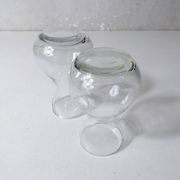 2 anciens vases à bulbe jacinthe en verre soufflé vintage