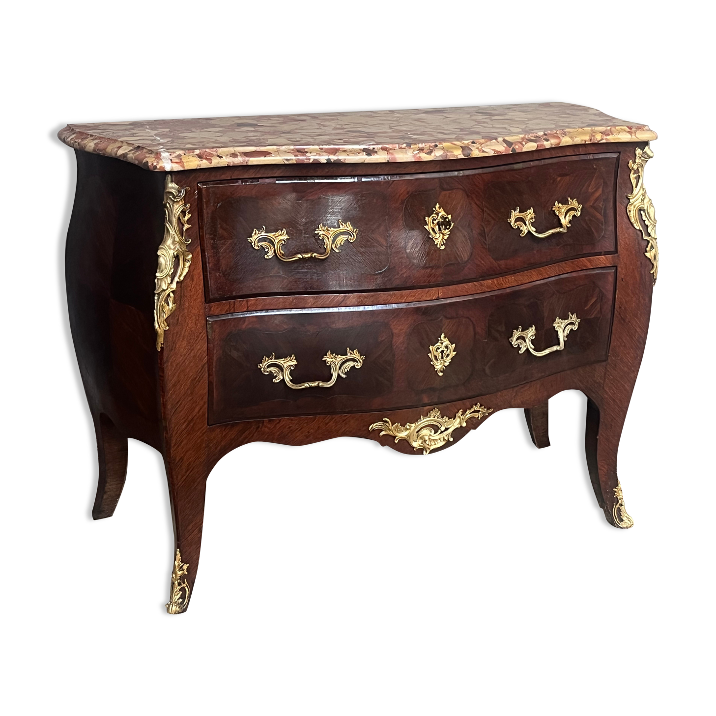 Curved rosewood chest of drawers from the Napoleon III period
