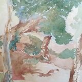 Aquarelle - 32 x 48 cm - signée, datée 89 Pascale Rigat-Esselin (née en 1952)