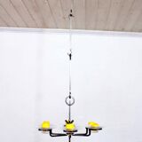 Chandelier art deco en fer et verre par erik höglund