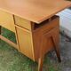 Bureau vintage années 50 pieds compas – bois clair – 100 x 50 cm