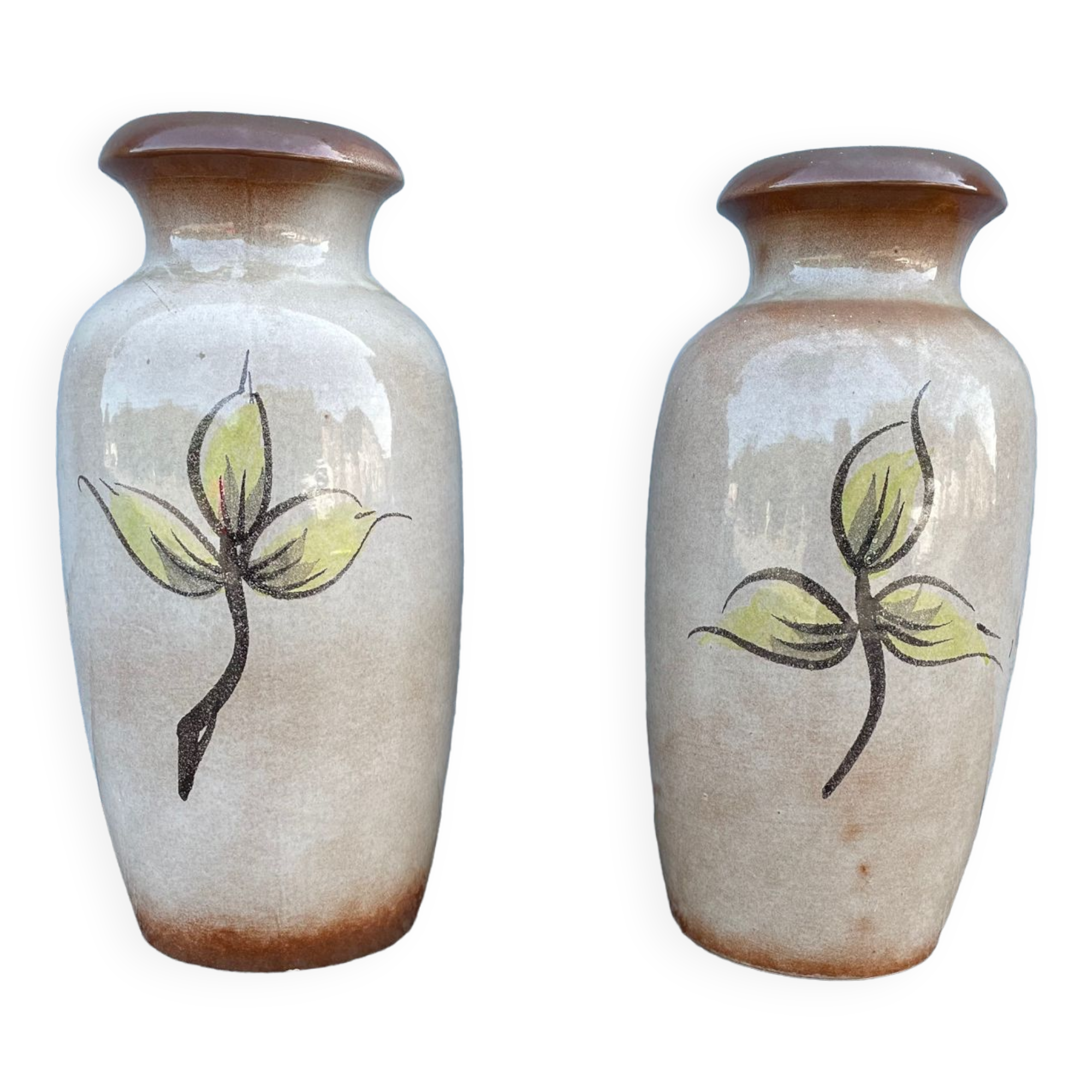 2 pottery art vase made in West Germany
