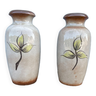 2 pottery art vase made in West Germany