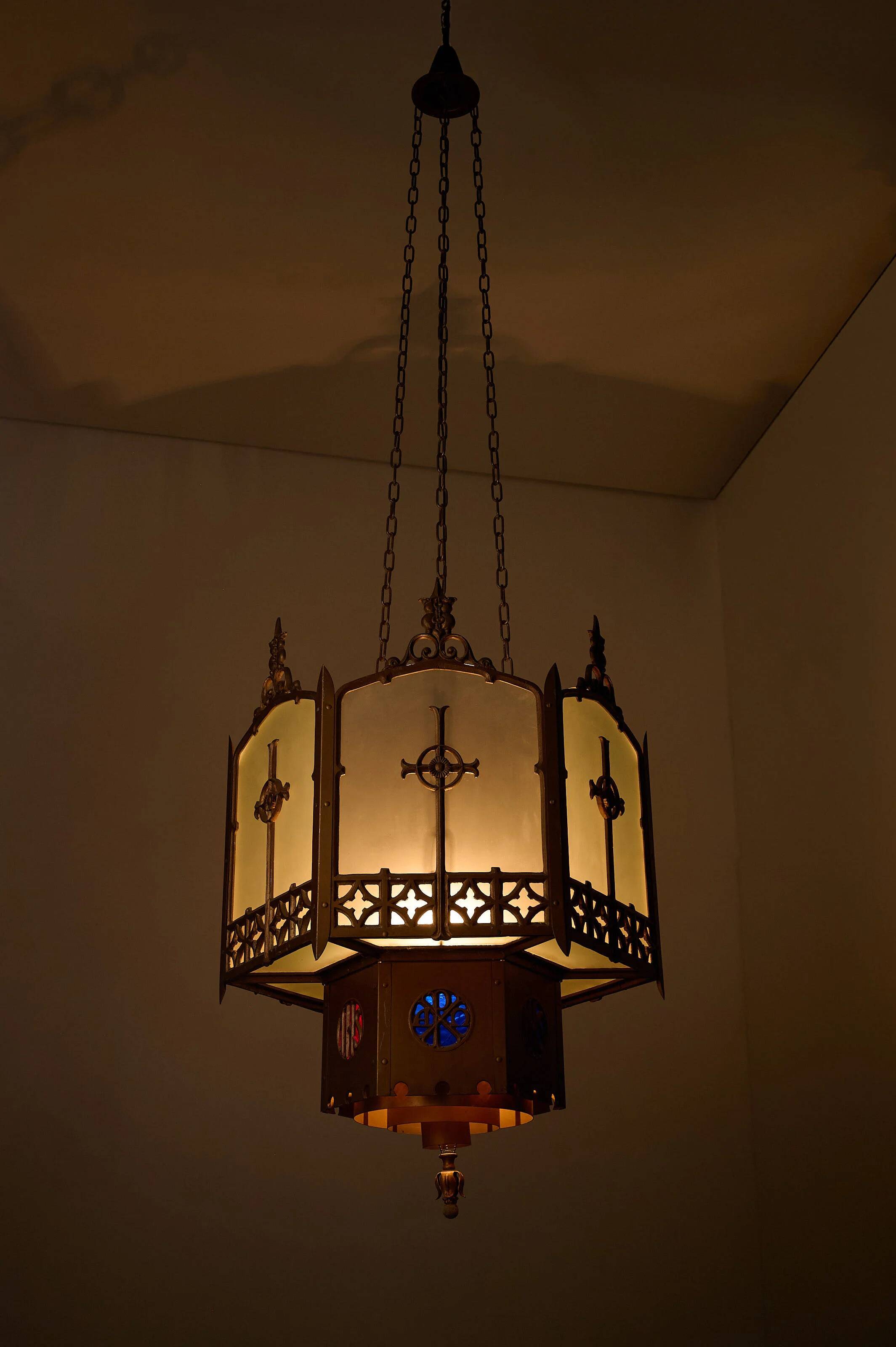 Monumental Art Deco Neo-Gothic Church Chandelier