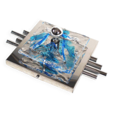 Stunning XXL Chrome and murano glass wall light by AV Mazzega