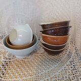 8 mismatched antique bowls