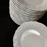 12 White Limoges porcelain dessert plates - Philippe Deshoulieres
