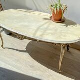 Vintage marble and bronze coffee table