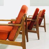 Scandinavian teak lounge - bench and two armchairs