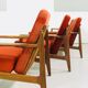 Scandinavian teak lounge - bench and two armchairs