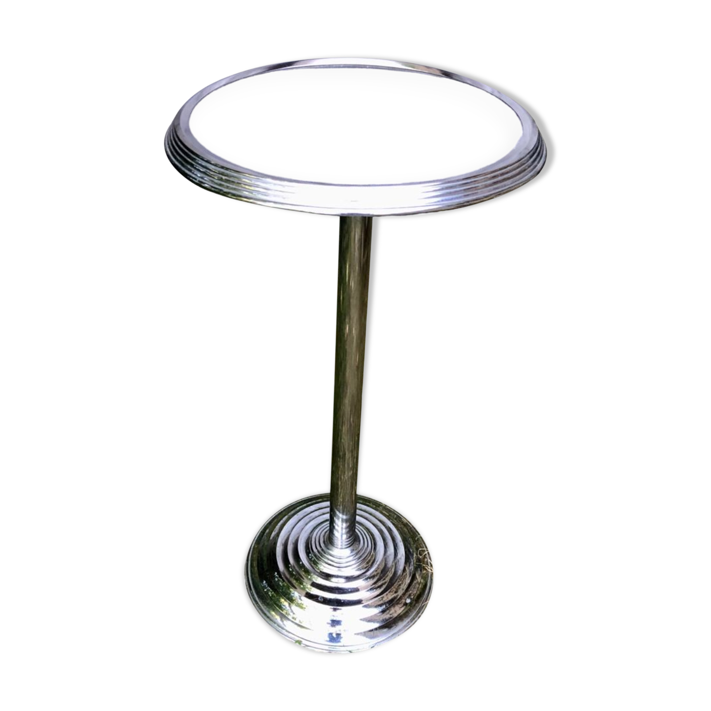 Art deco metal pedestal table