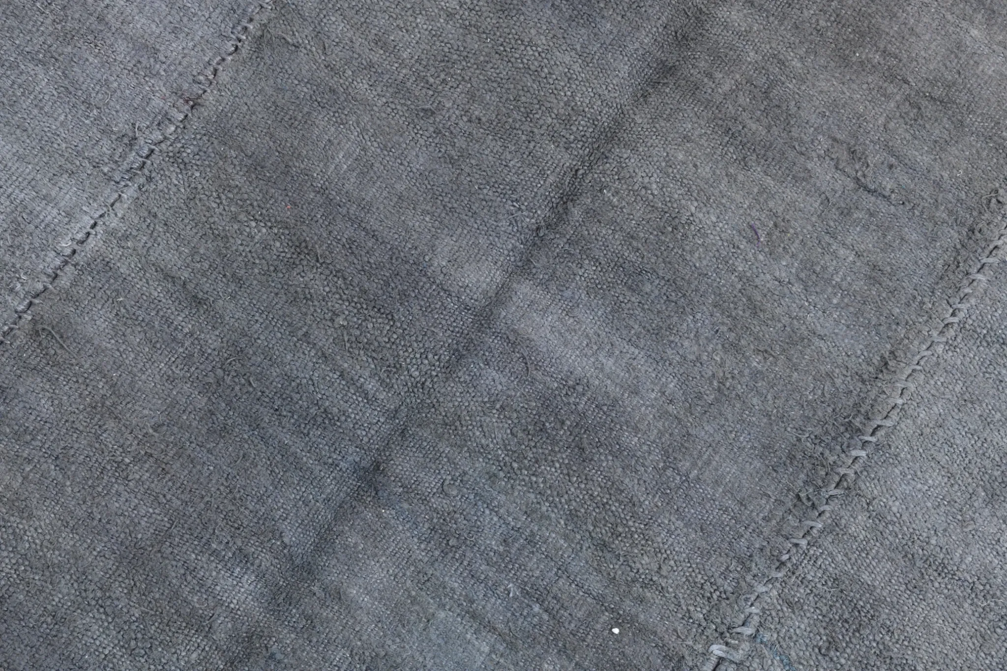 Vintage Gray Tones Kilim Rug, Handmade Mid Century Modern Carpet, 156x231Cm