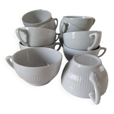 12 White Porcelain Cups