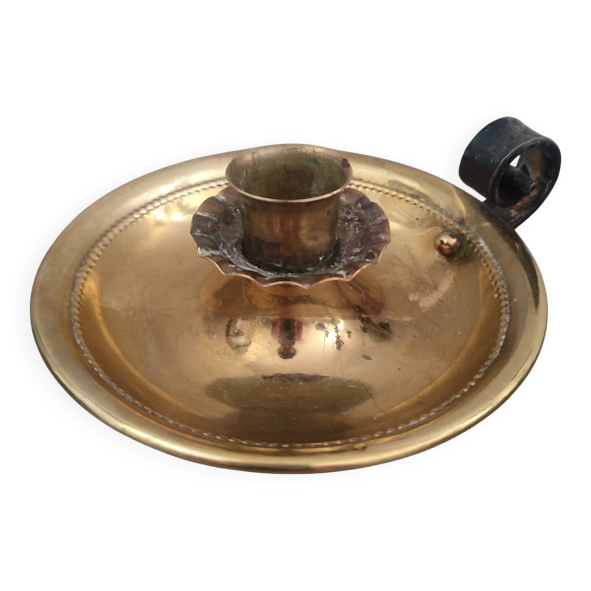 Brass cellar candle holder