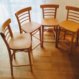 Lot 4 wooden bistro style high chairs