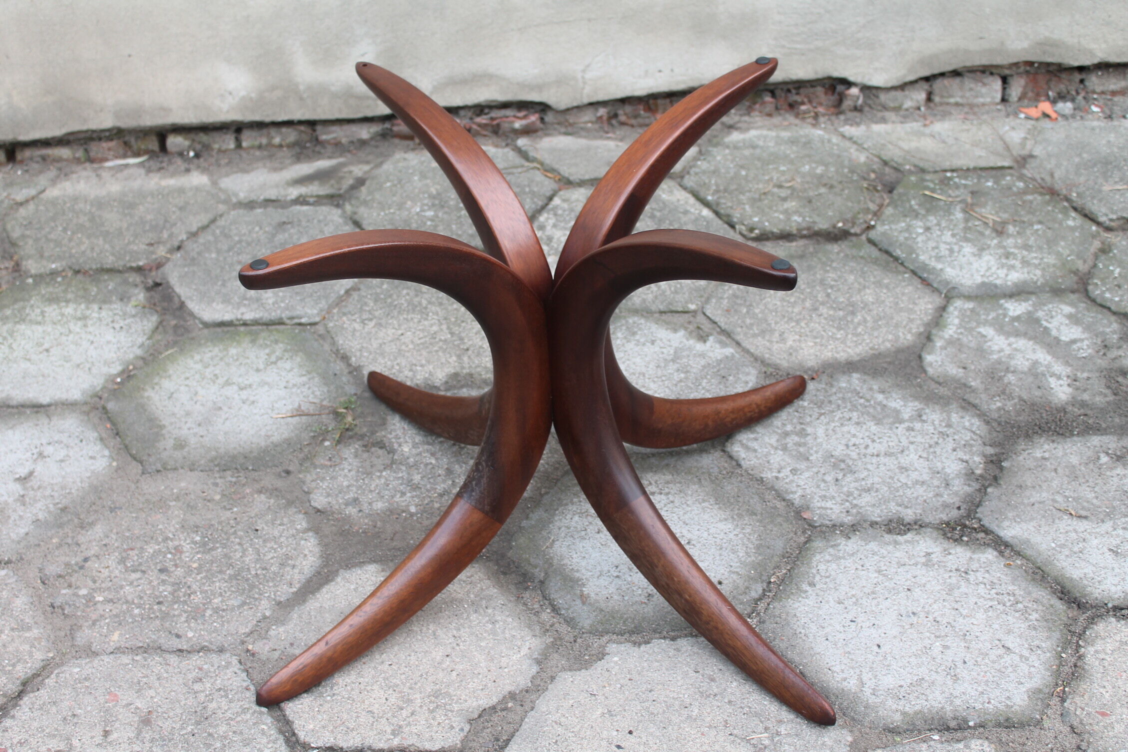 Glass and wood coffee table, 1960