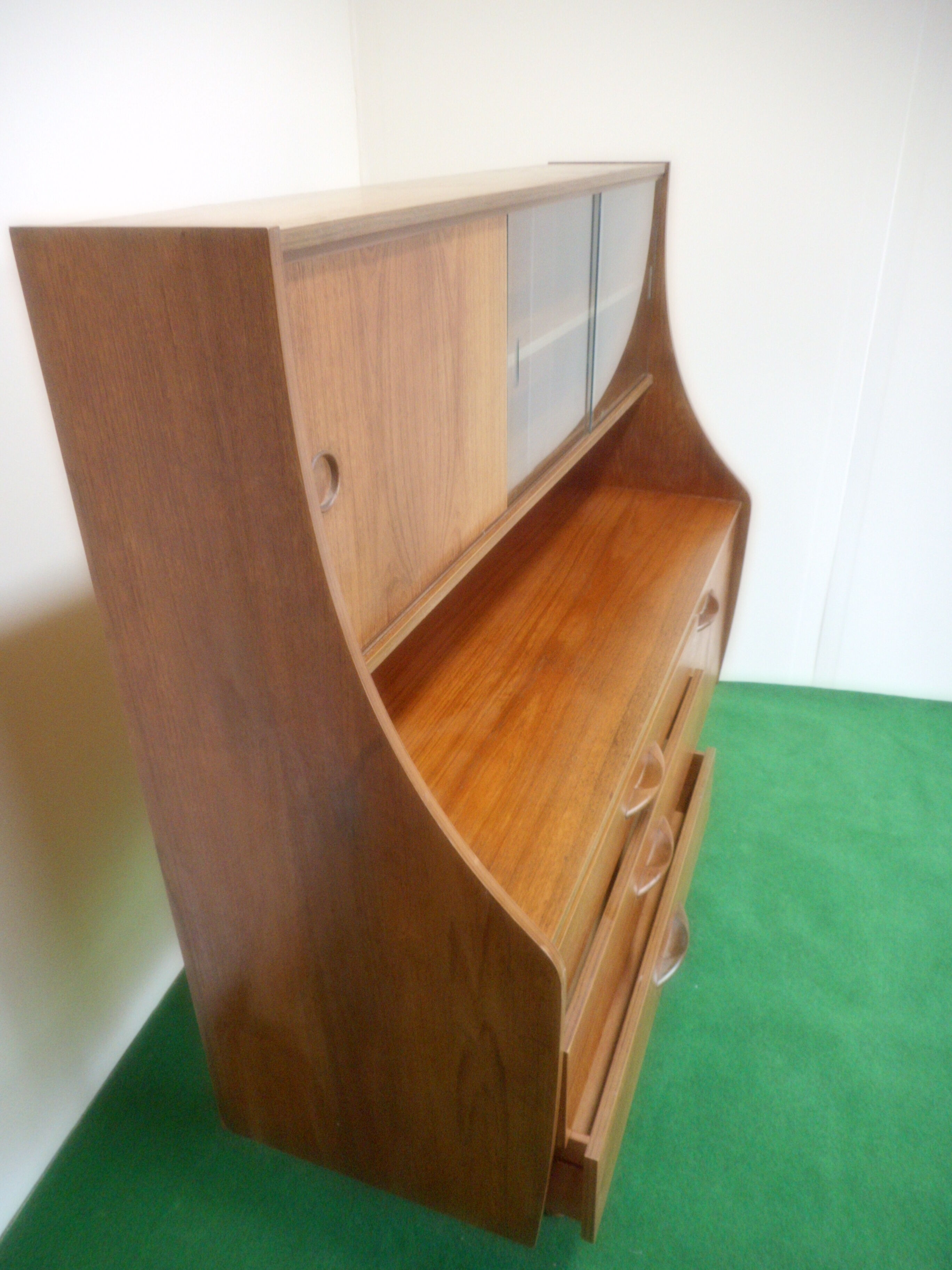 Glazed teak vintage buffet