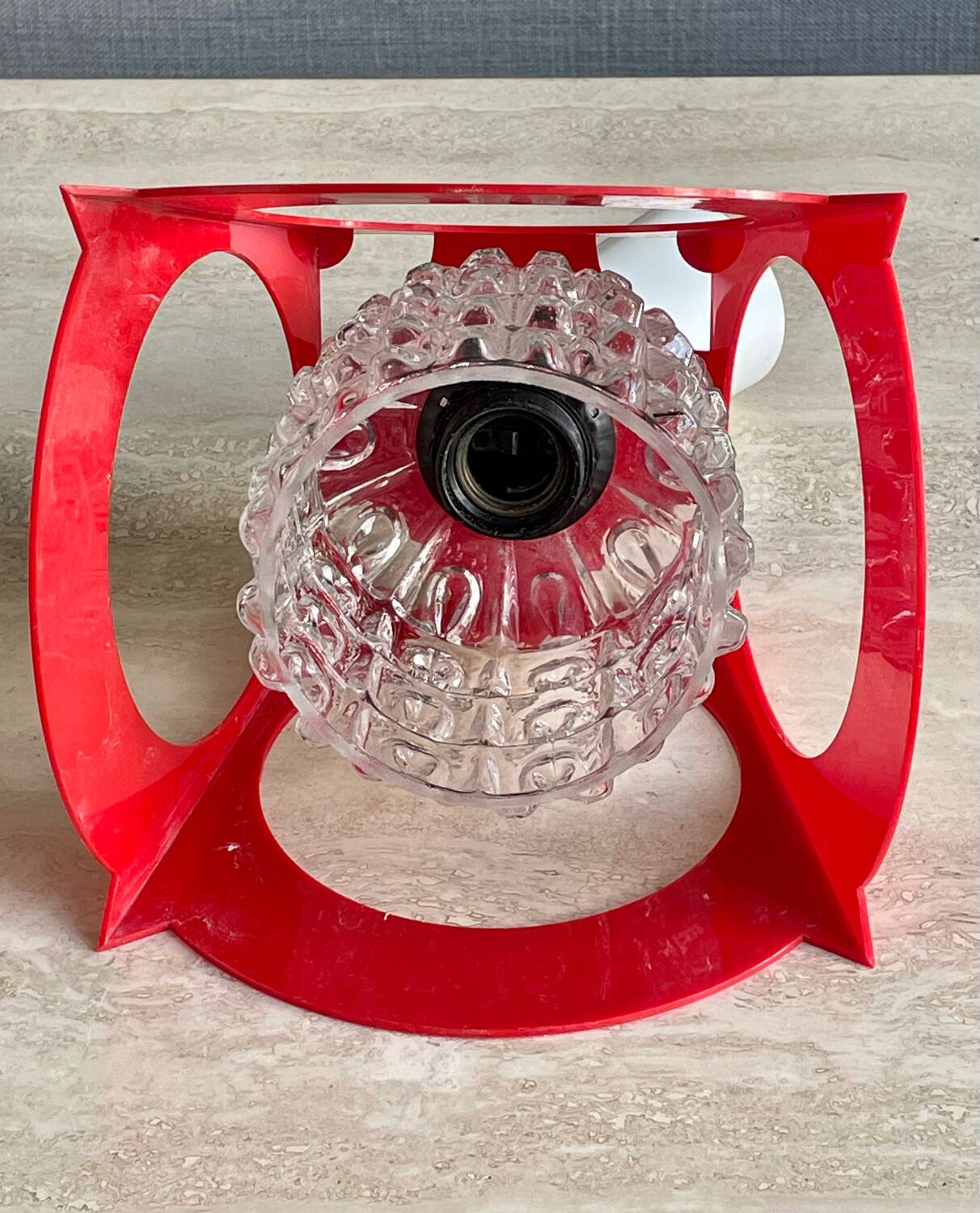 Suspension vintage verre moulé