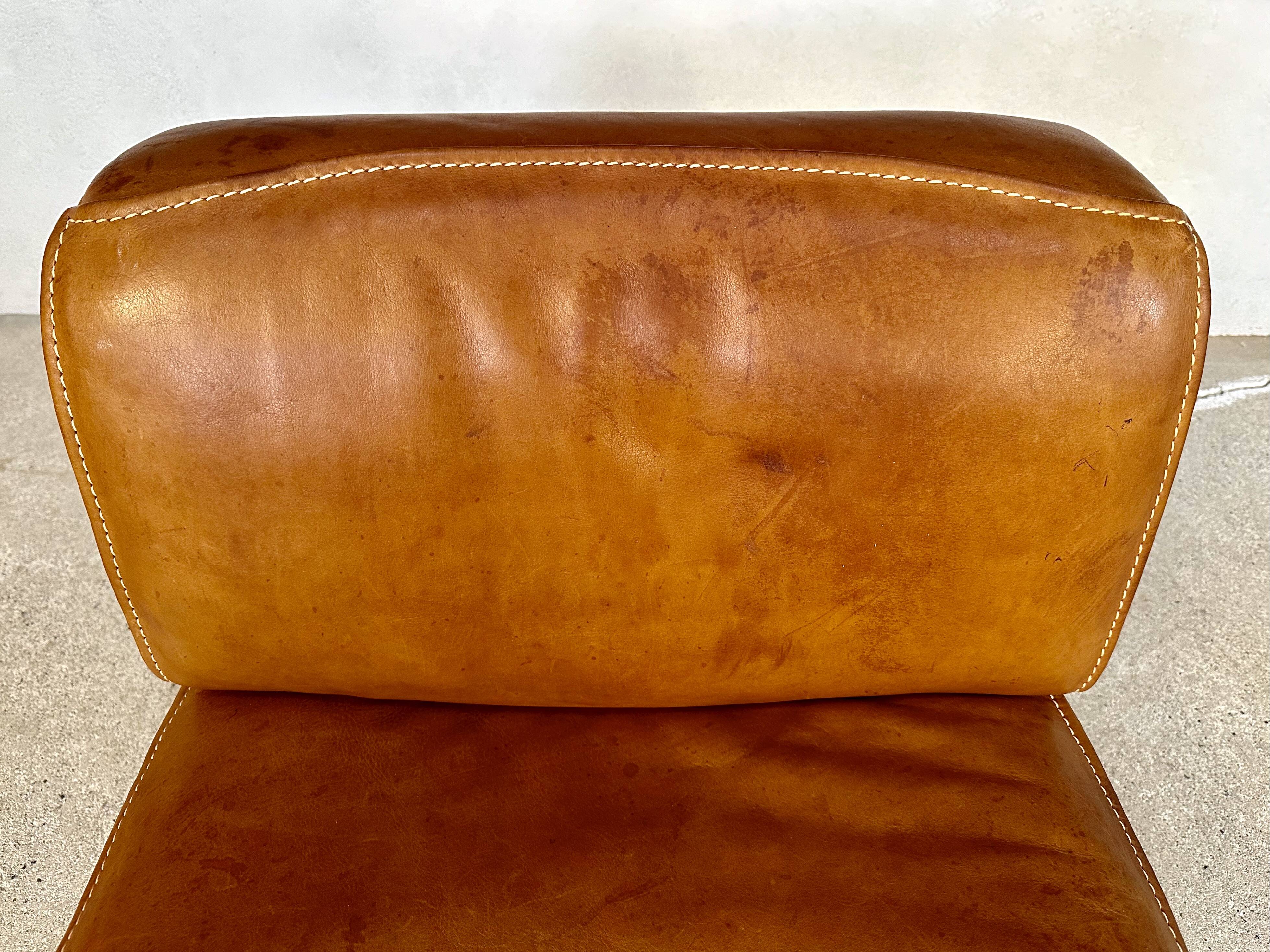 Brutalist Style DS-15 Leather Lounge Chair from De Sede, Switzerland 1970s
