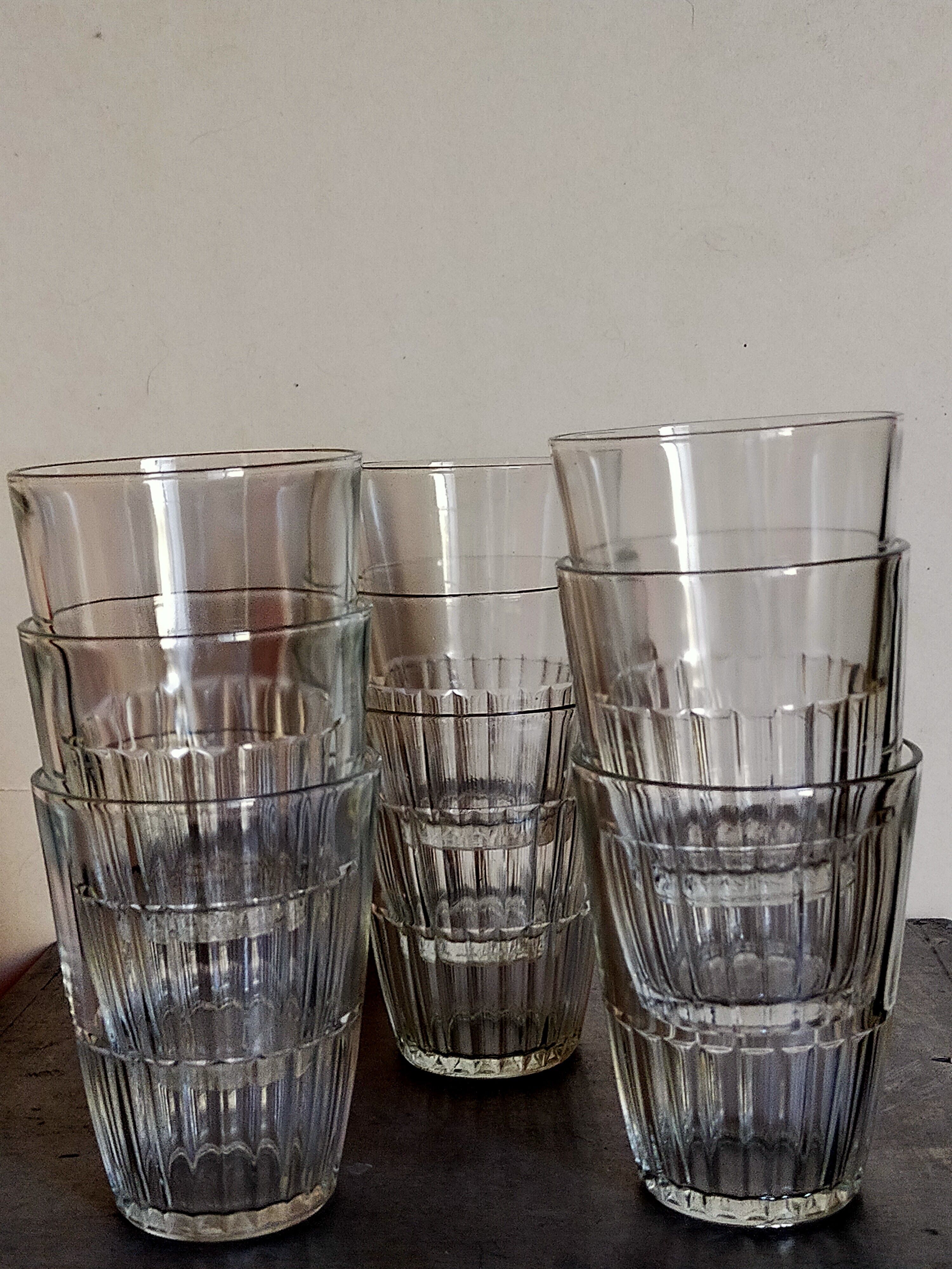 Nine vintage glasses of cider 40s