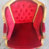 Large Louis XV style padded bergère