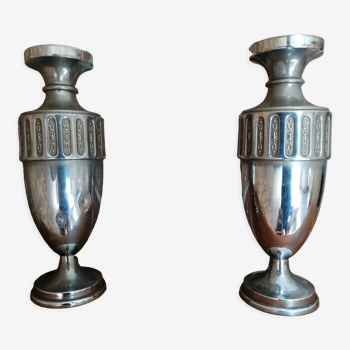 Urn vases-in silver metal 1920s-1930s