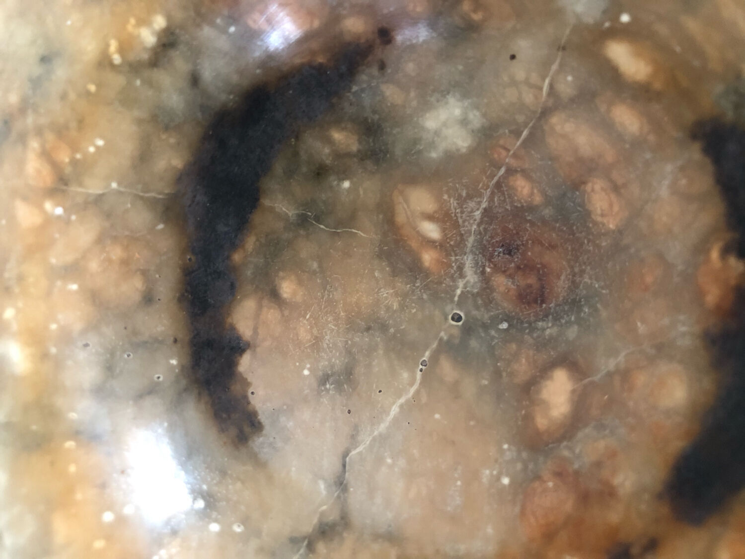 Polished and raw marble ashtray