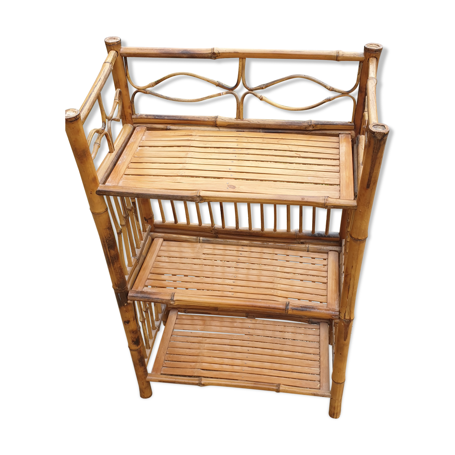 Rattan wall shelf