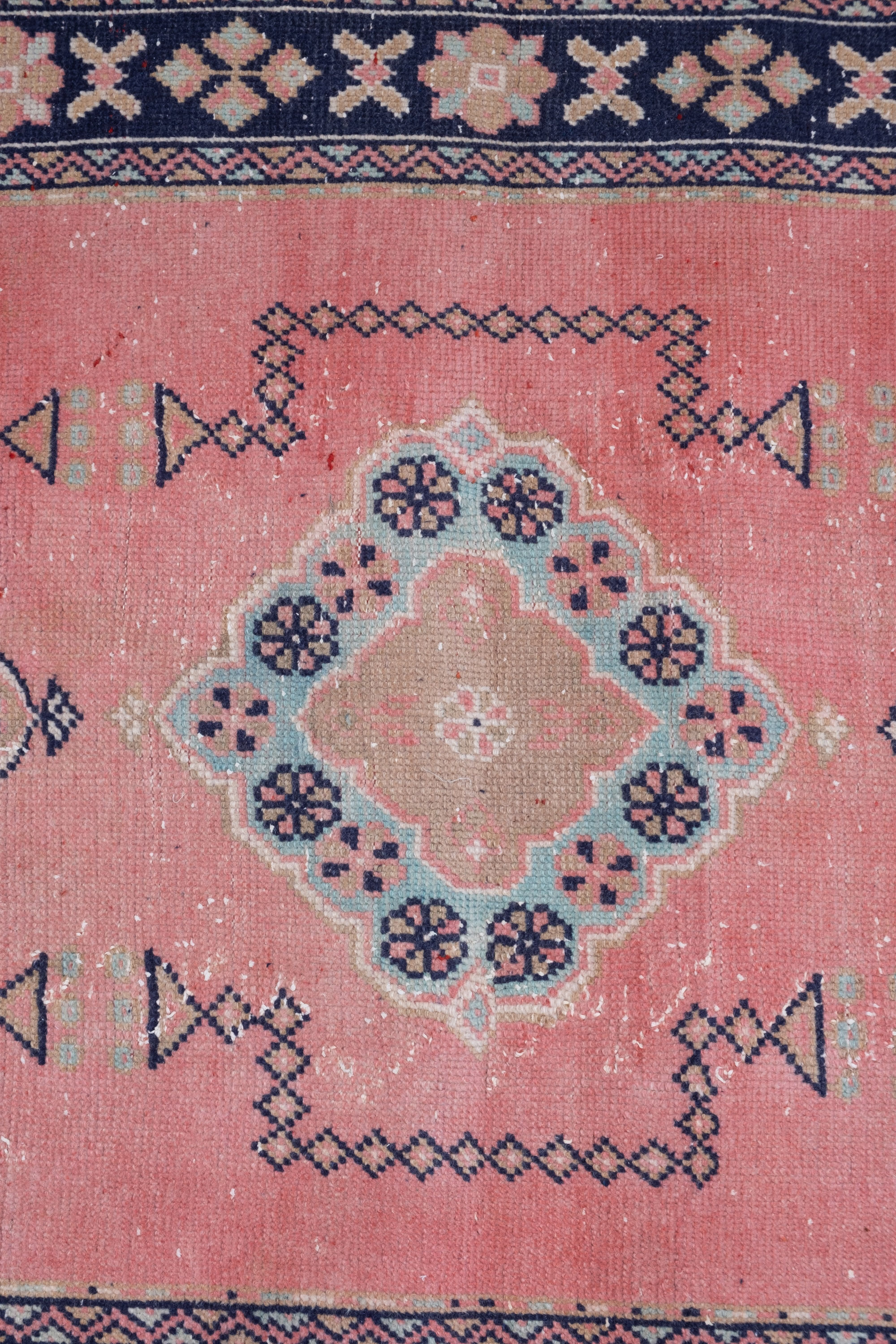 Vintage Turkish Overdyed Oushak Runner Rug 1970s 139x361cm