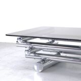 Midcentury 1970s Italian Stacked Chrome Coffee Table