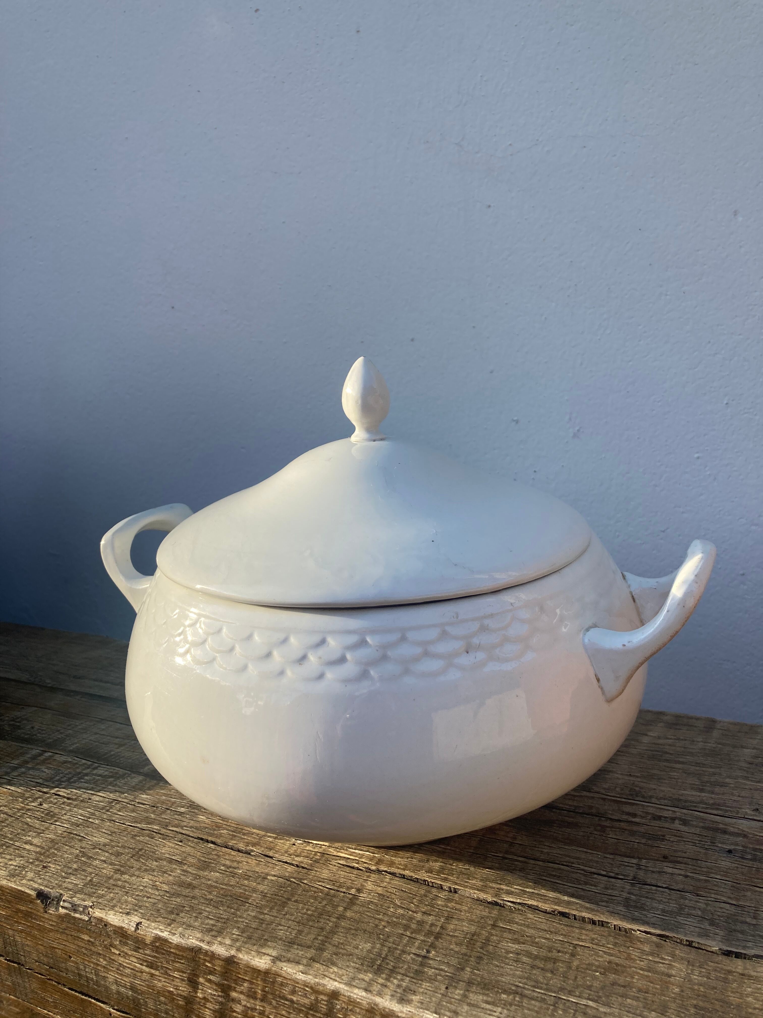 Earthenware tureen nineteenth old white