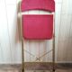 Pink velvet folding chair