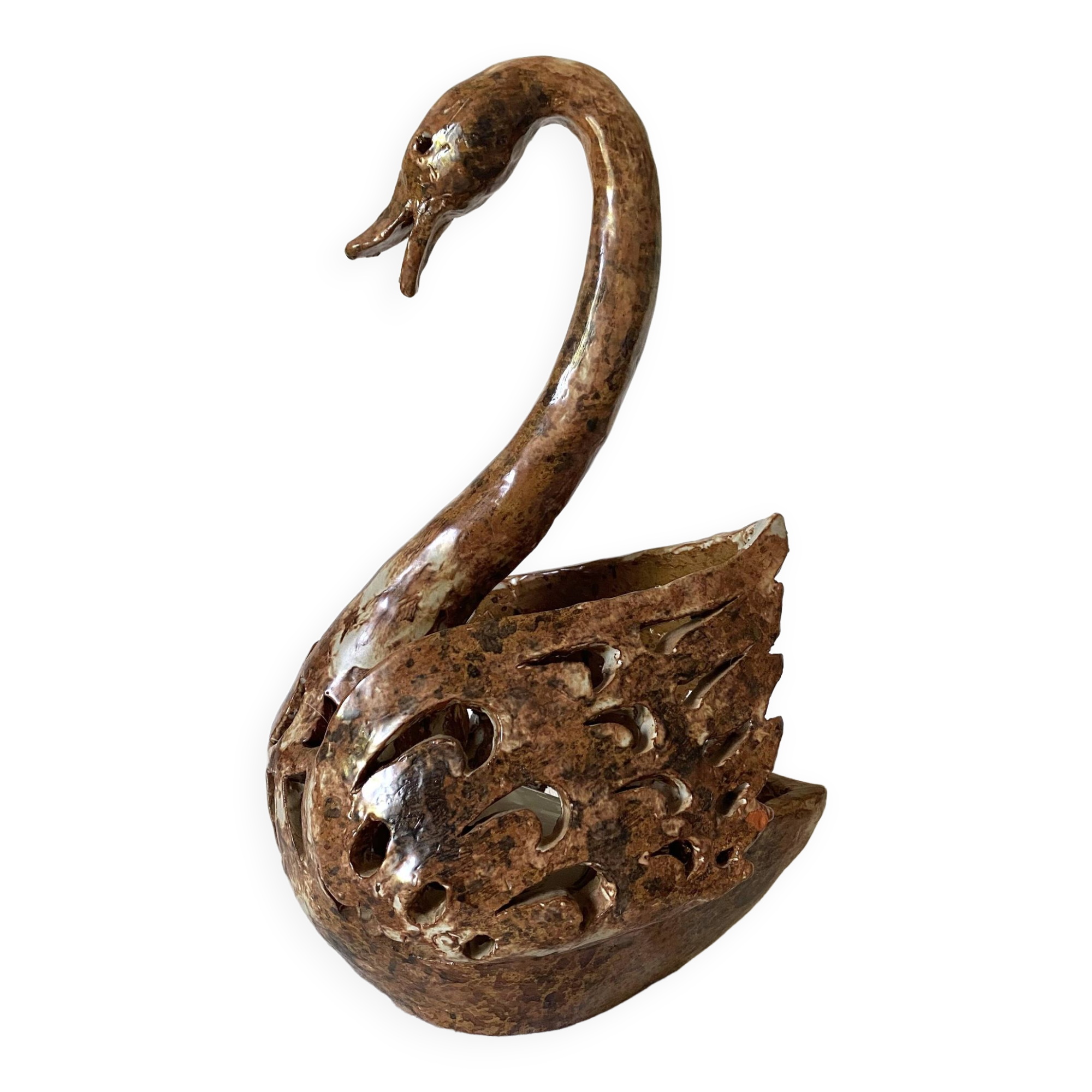 Lampe d'ambiance vintage cygne en grès
