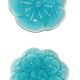 Pair of vintage turquoise flower bowls LBMDJ – 60s/70s