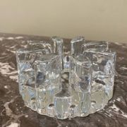 Designer candle holder in thick glass