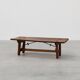 Table basse brutaliste espagnole du XVIIe siècle en bois et fer forgé