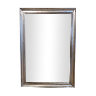 Miroir Directoire restauré à la feuille d’argent 19eme 82x118cm