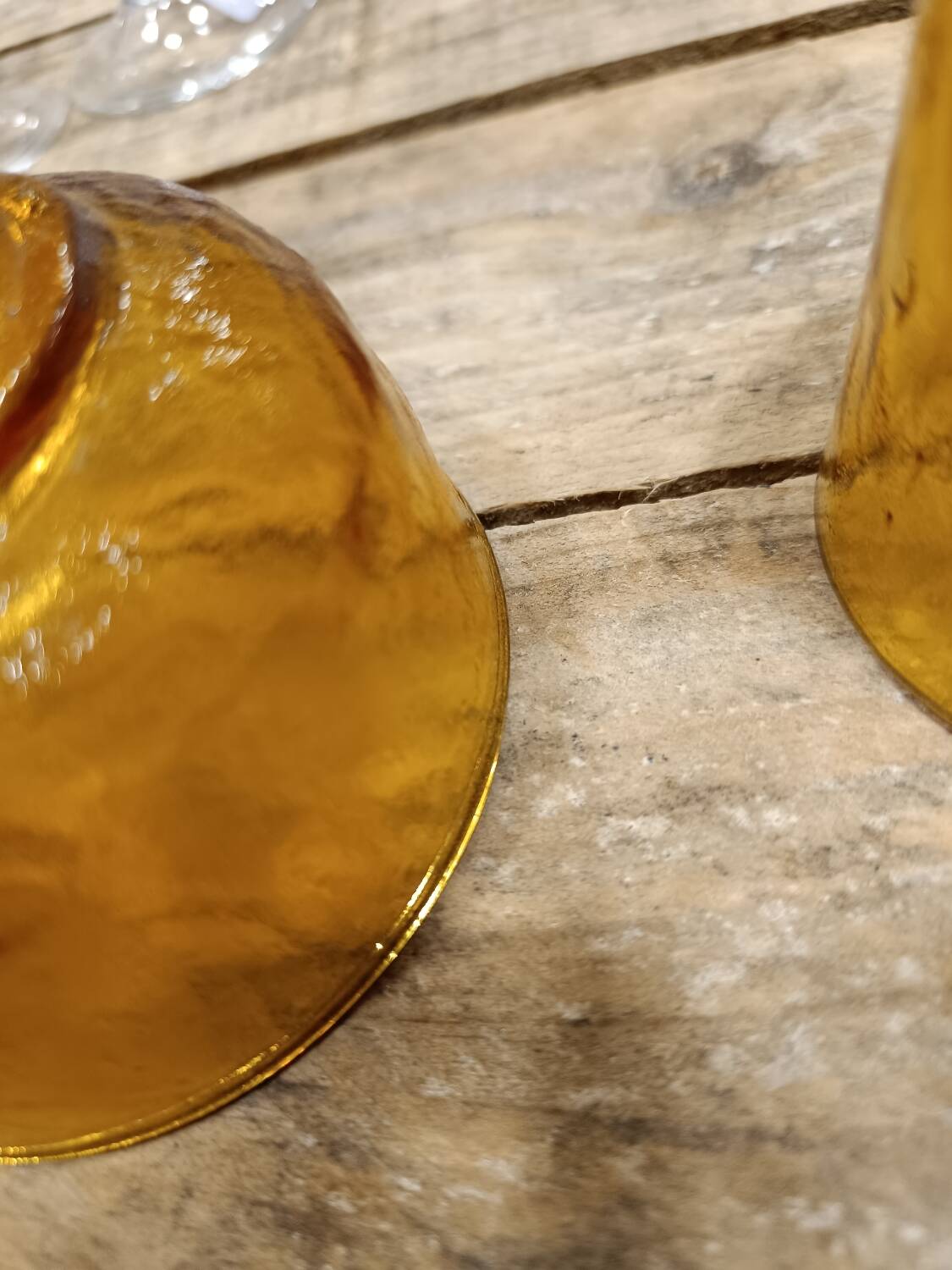 Bol et verre vintage ambrés