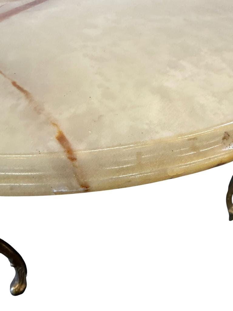 Table basse ronde vintage en laiton doré