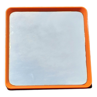 Miroir carré orange 70s