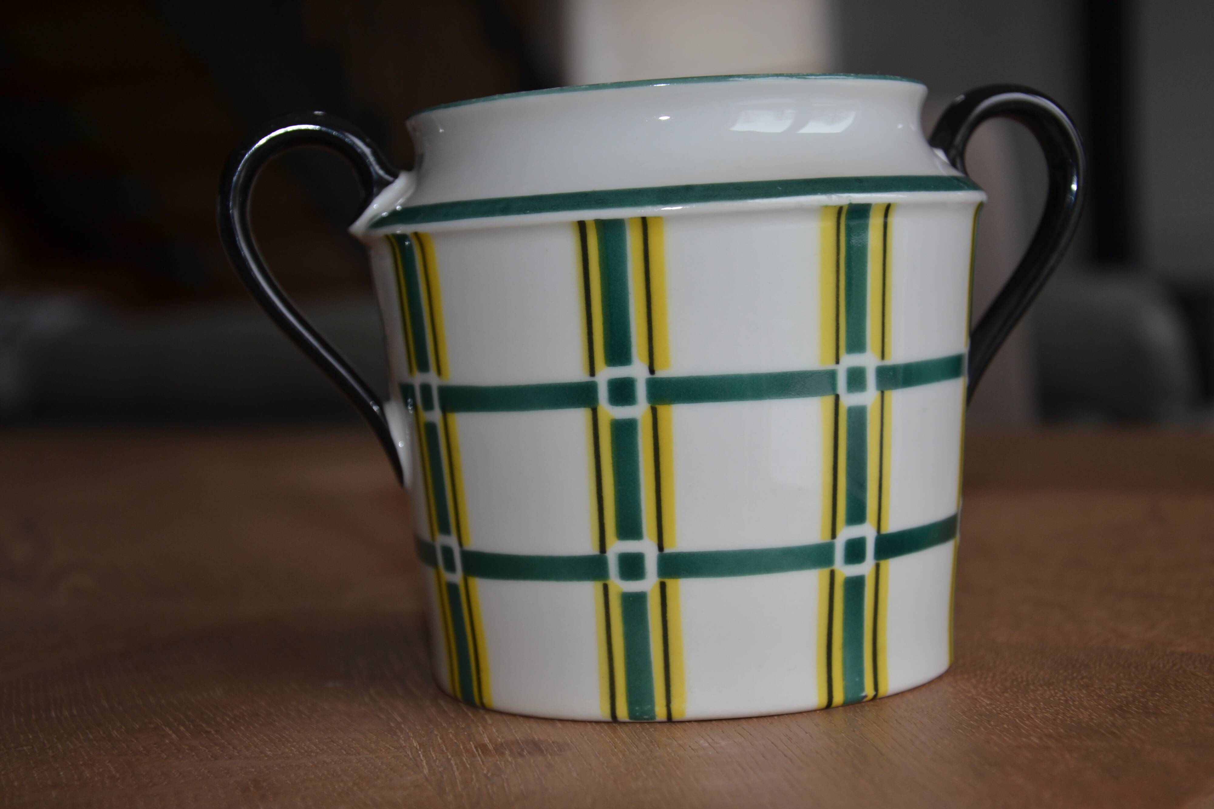 Limoges porcelain teapot, sugar bowl and milk jug