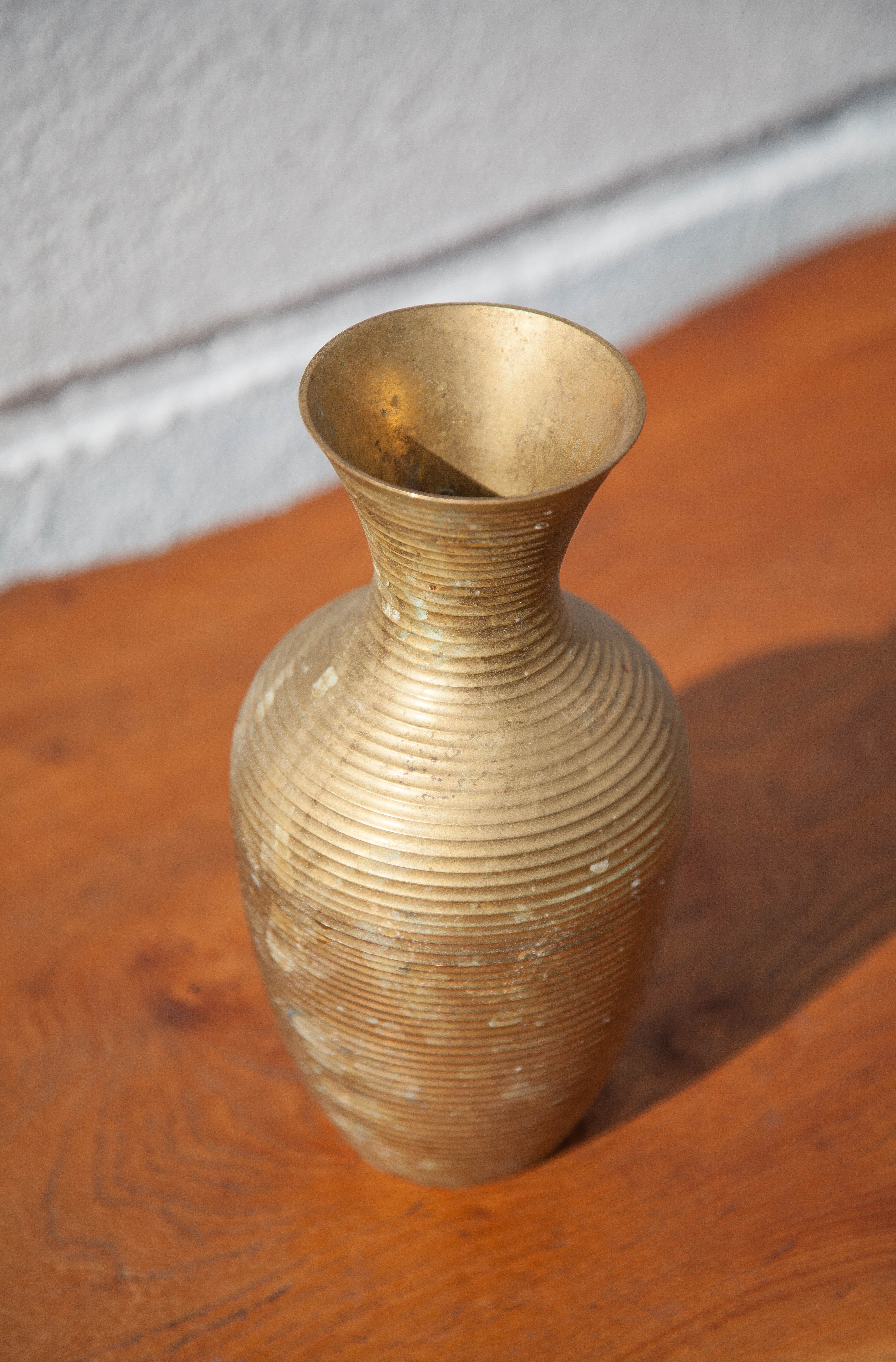 Vintage brass vase, brass flower pot
