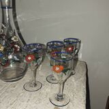 Sevres crystal carafe glass liqueur service