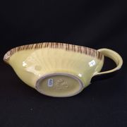 Saucière en faïence de Saint Clément Jaune et marron A083