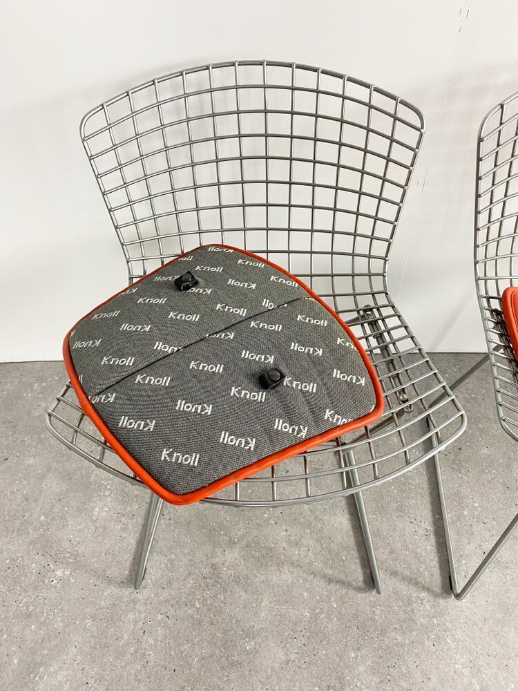 Set of 4 chrome side chairs by Harry Bertoia for Knoll