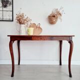 Old table - wooden desk with curved legs