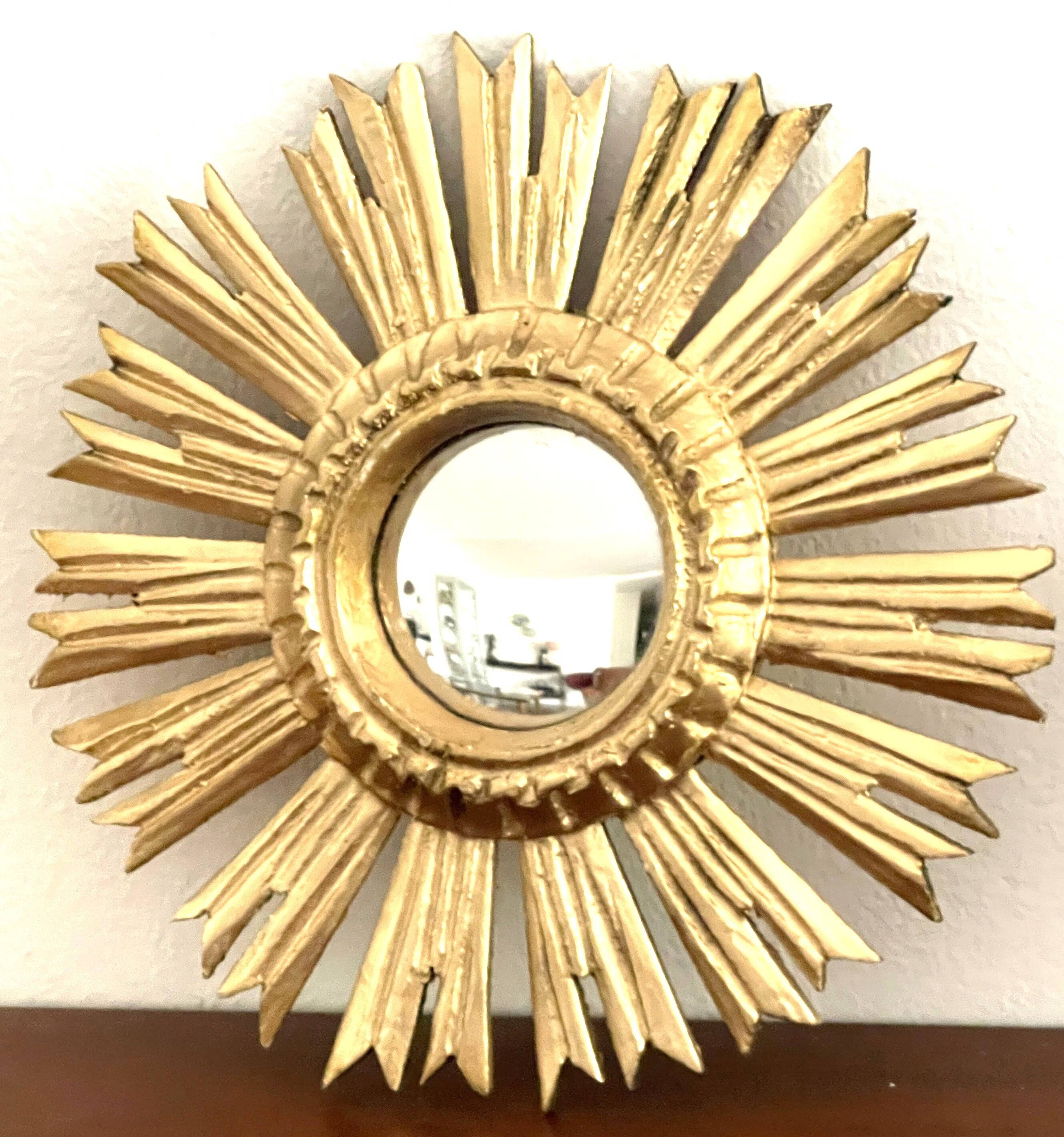 Golden wooden sun mirror “witch’s eye”