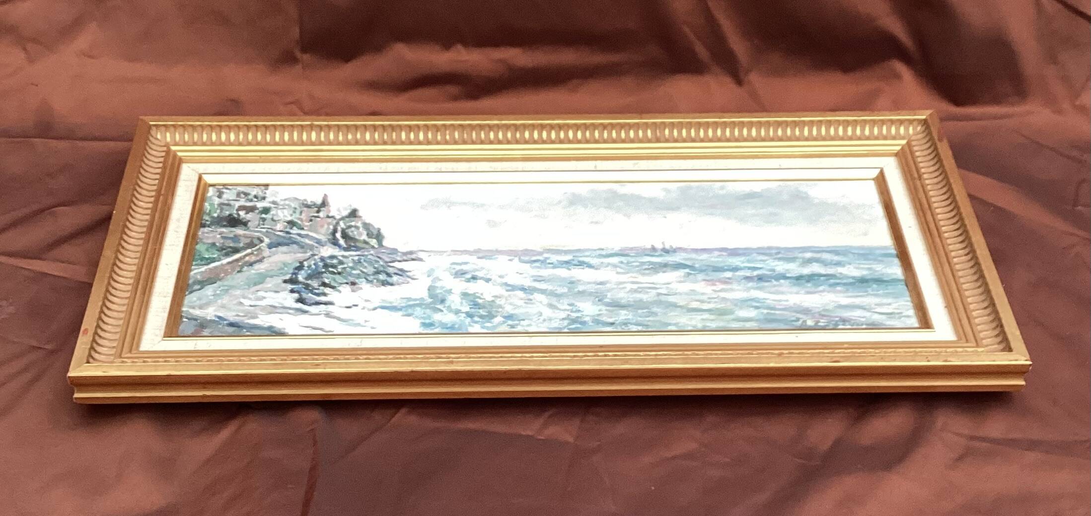 Signed painting Oil on canvas - the storm - dimensions: height -32 cm - width -72 cm -